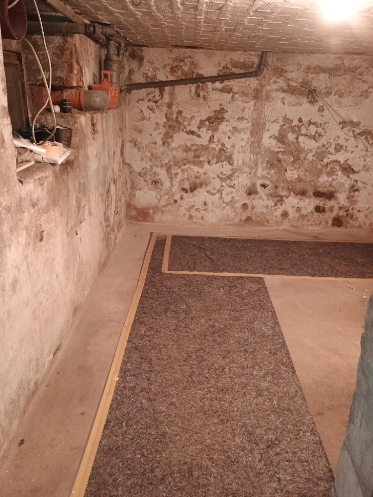 Before renovation - basement with moisture damage